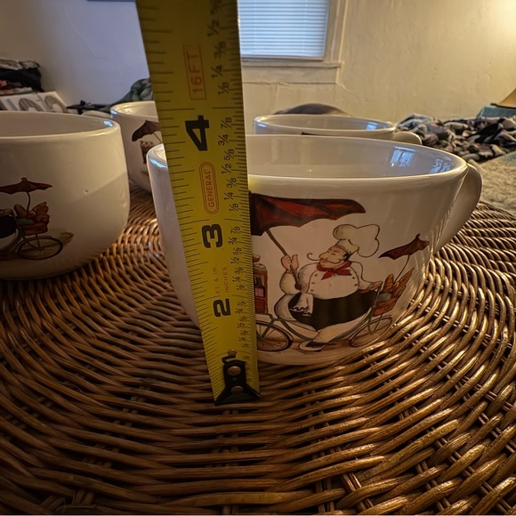 🍲 Zrike Oversized Soup Mugs – Set of 4 – Chef Bicycle Design ☕️ - Picture 6 of 9